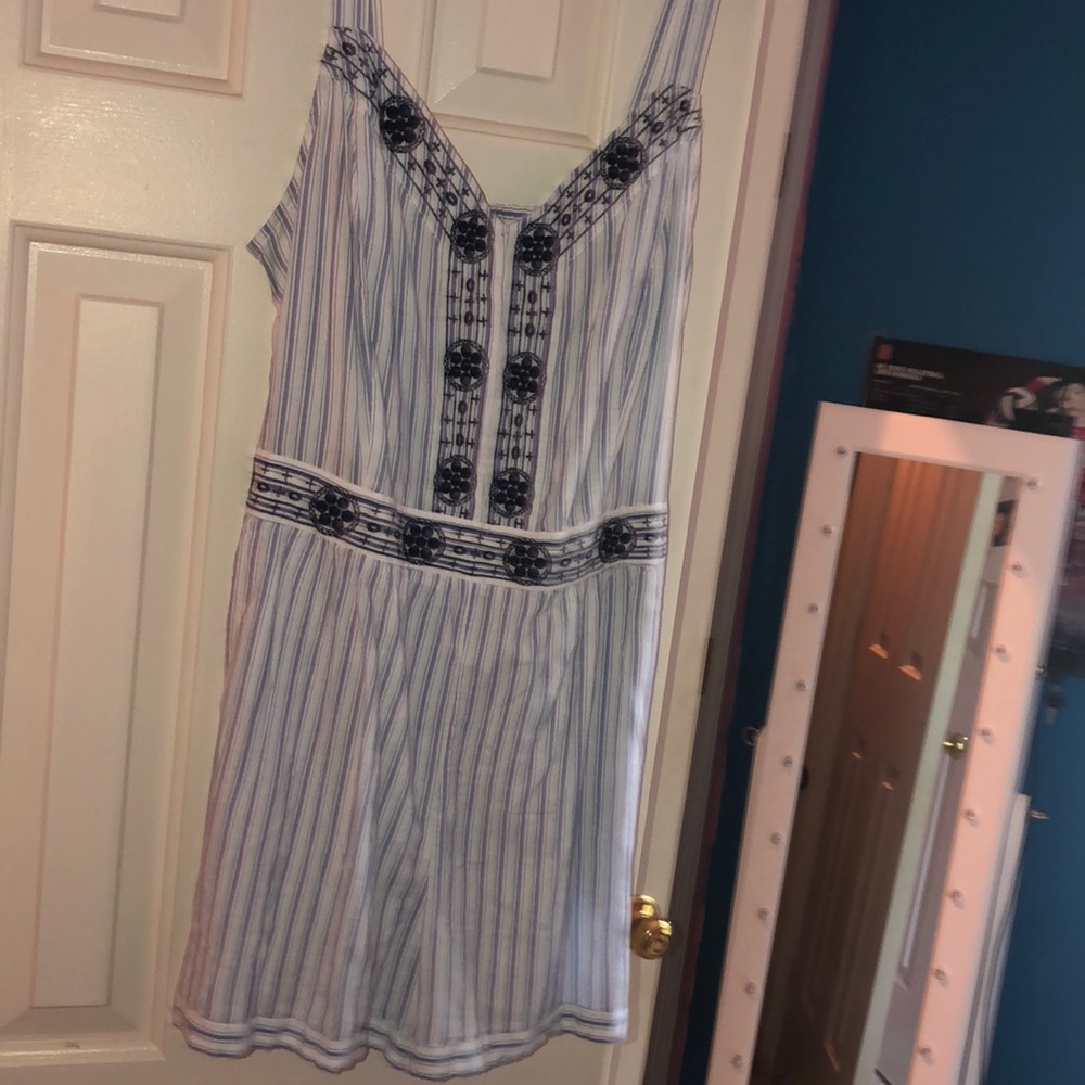 True Craft blue and white romper